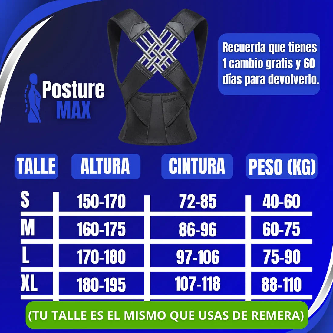 CORRECTOR POSTURAL POSTUREMAX + RODILLERAS DE REGALO CYBERMONDAY