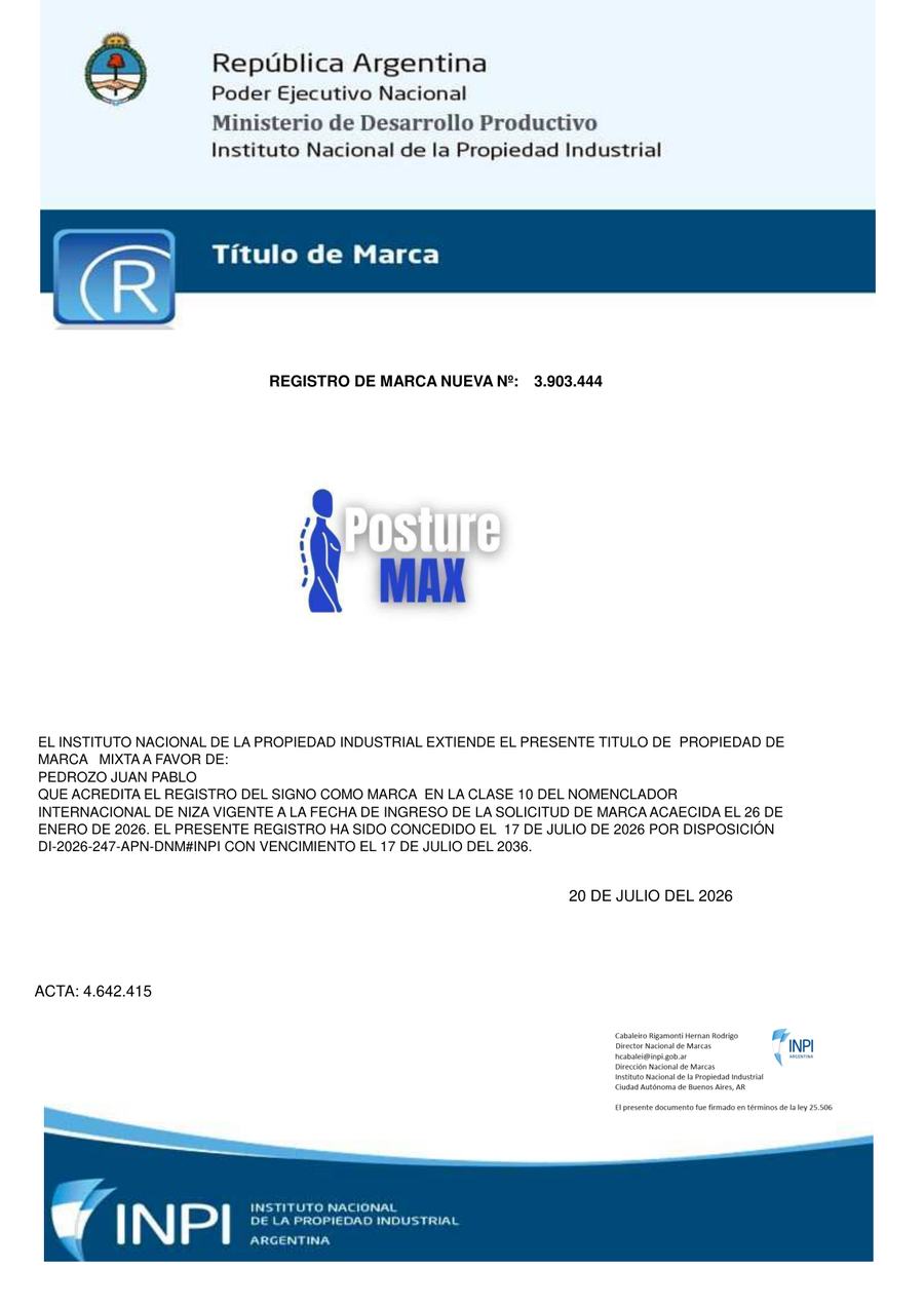 Título de Marca PostureMAX — INPI